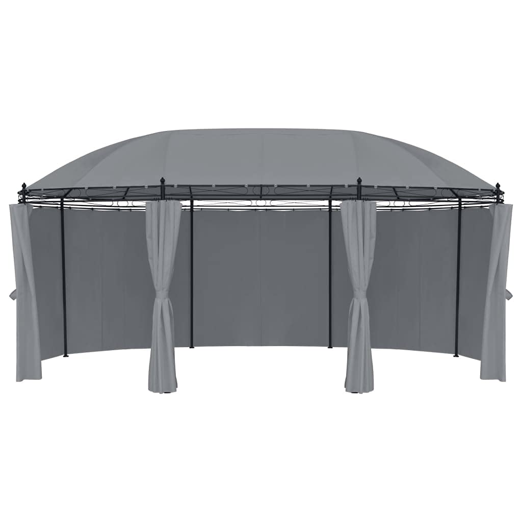 Gazebo with Curtains, Party Tent, Canopy Tent, 204.7"x137.4"x100.4" Anthracite V741