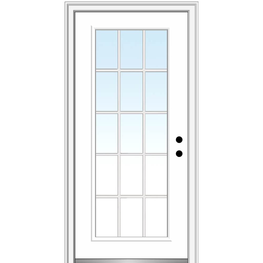 Steel Primed Left-Hand Inswing Full Lite Single Prehung Front Door 36" x 80" V996
