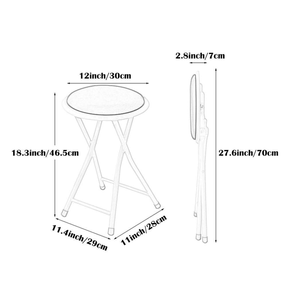 Folding 18in Round Padded Bar Stool Z9007