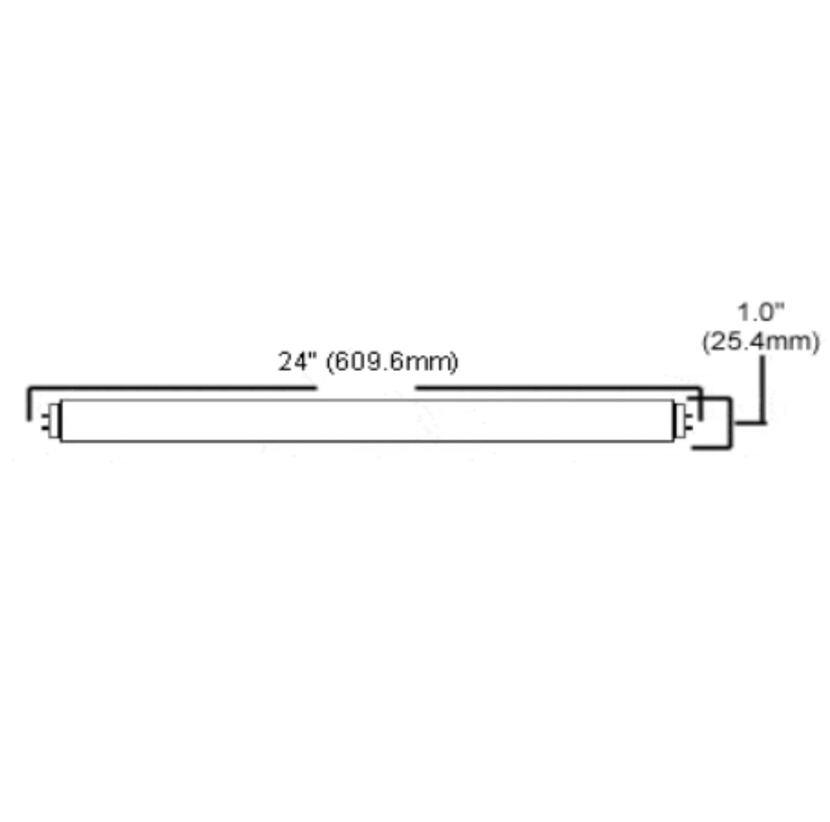 24 Inch T8 Fluorescent Tube Light Bulb 17W 4100K Cool White 2800 Lumen G13 Bi-Pin Base Pack of 25 C95193