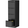 Black 4 Drawer Metal File Cabinet with Lock X382744