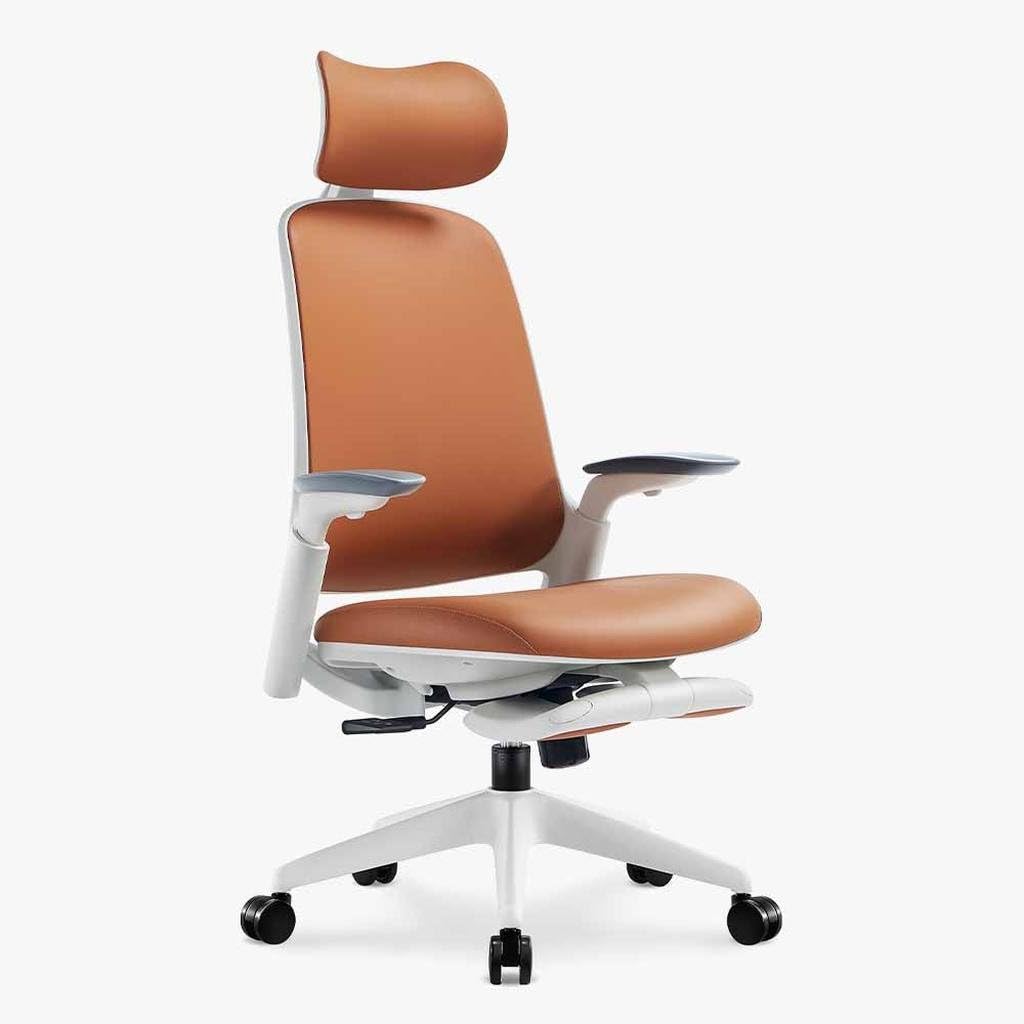 Leather Ergonomic Office Chair with Footrest V6871