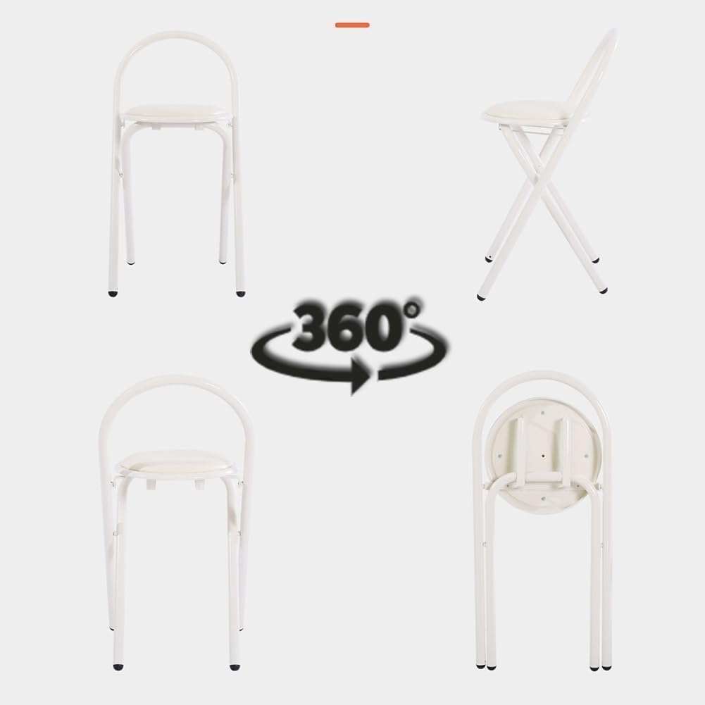 18in Padded Folding Stool with Backrest U953447