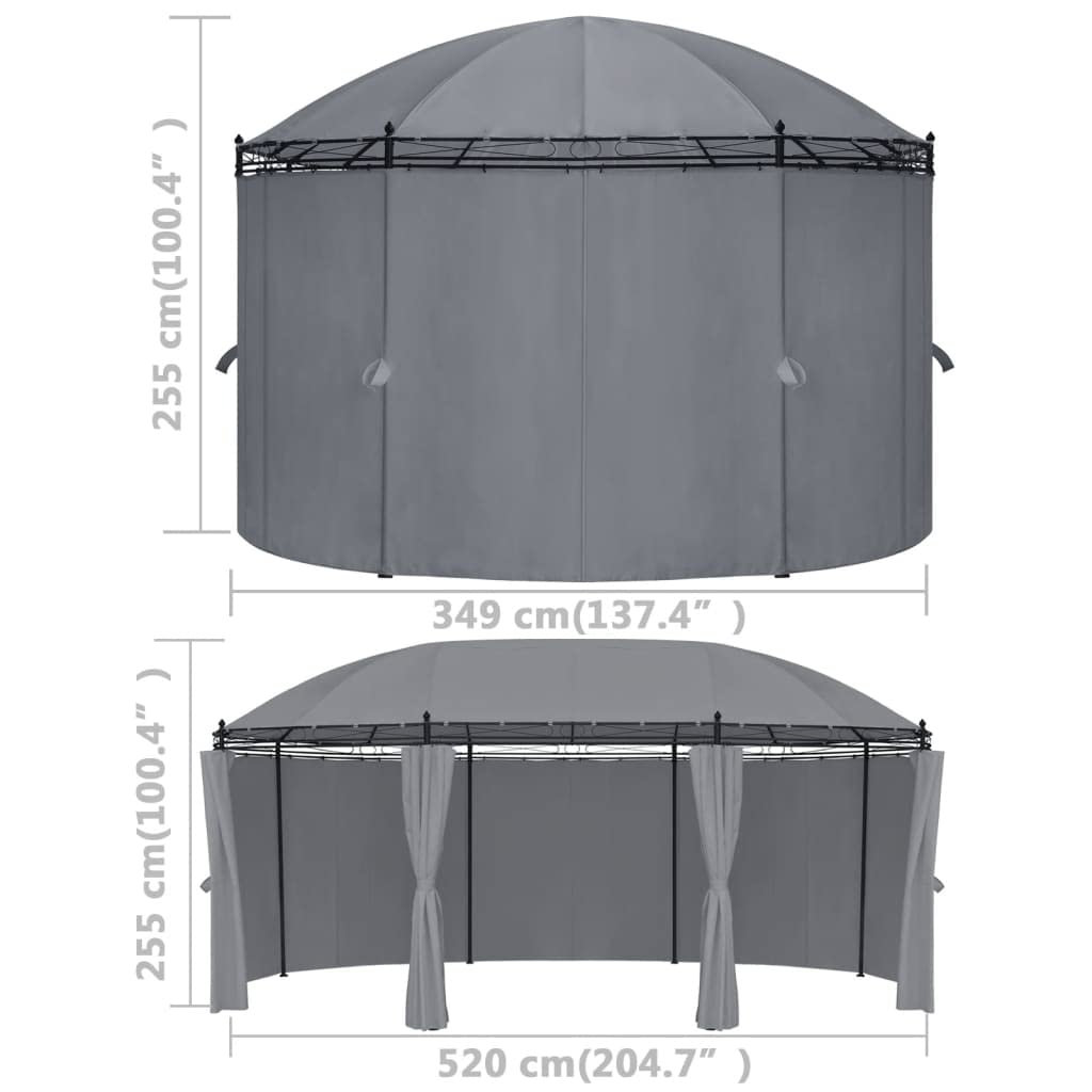 Gazebo with Curtains, Party Tent, Canopy Tent, 204.7"x137.4"x100.4" Anthracite V741
