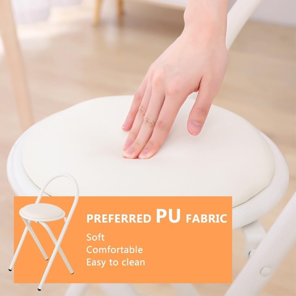 18in Padded Folding Stool with Backrest U953447