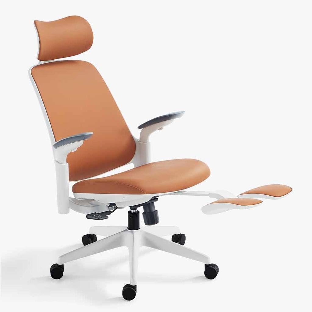 Leather Ergonomic Office Chair with Footrest V6871