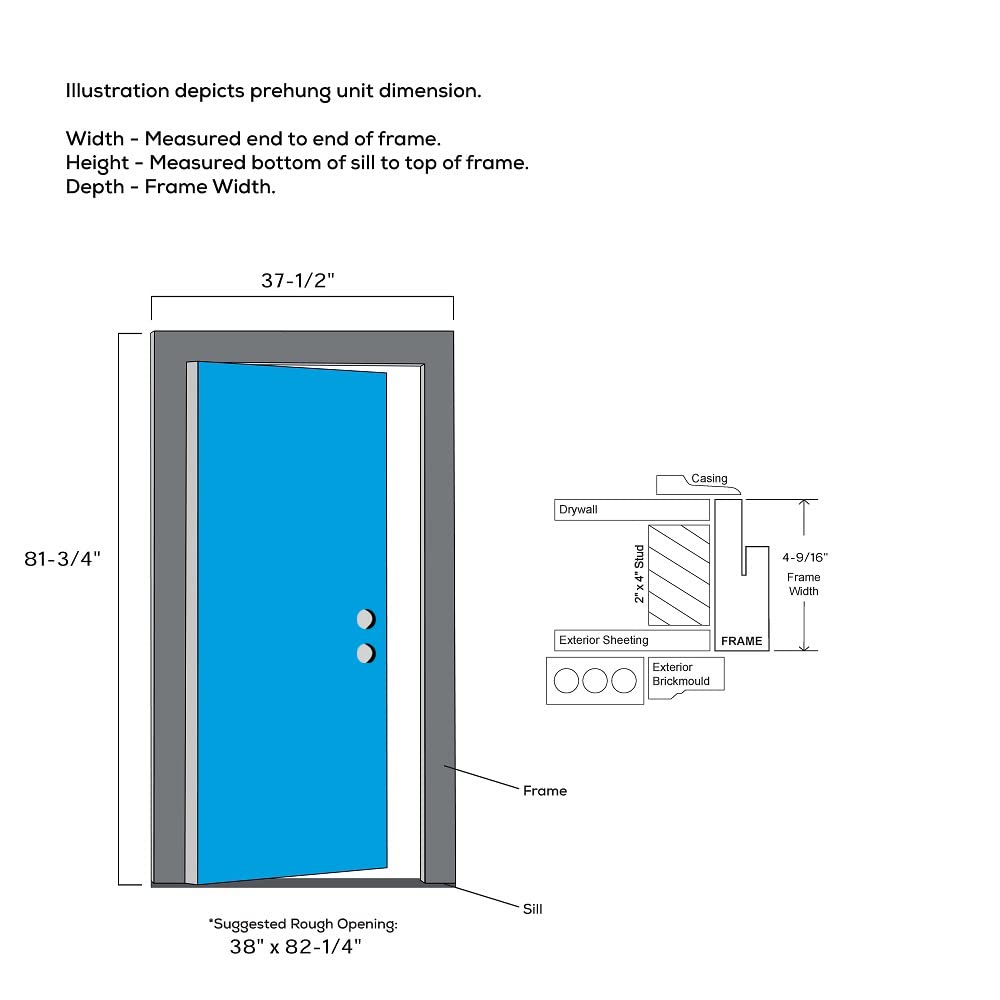 Steel Primed Left-Hand Inswing Full Lite Single Prehung Front Door 36" x 80" V996