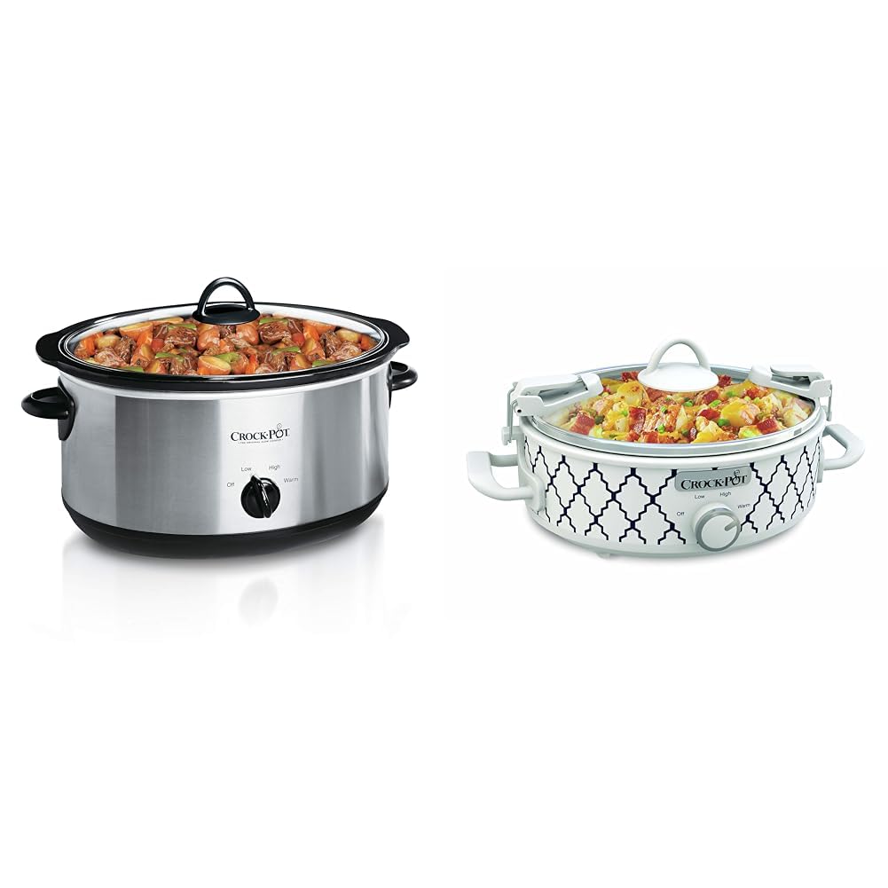 7 Quart Oval Manual Slow Cooker and 2.5 Quart Casserole Slow Cooker R963