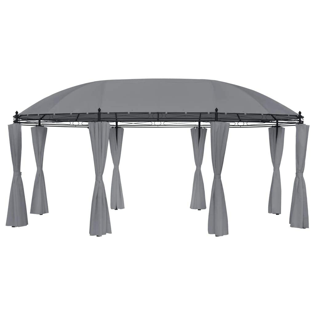 Gazebo with Curtains, Party Tent, Canopy Tent, 204.7"x137.4"x100.4" Anthracite V741