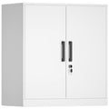 Lockable White Wall Cabinet with Adjustable Shelf T798