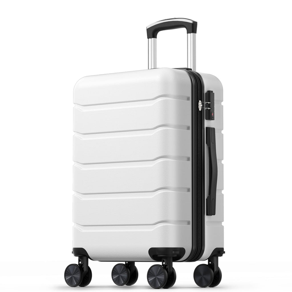 20 Inch White Hard Shell Carry on Luggage W8134