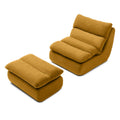 Yellow Memory Foam Bean Bag Chair with Ottoman O400