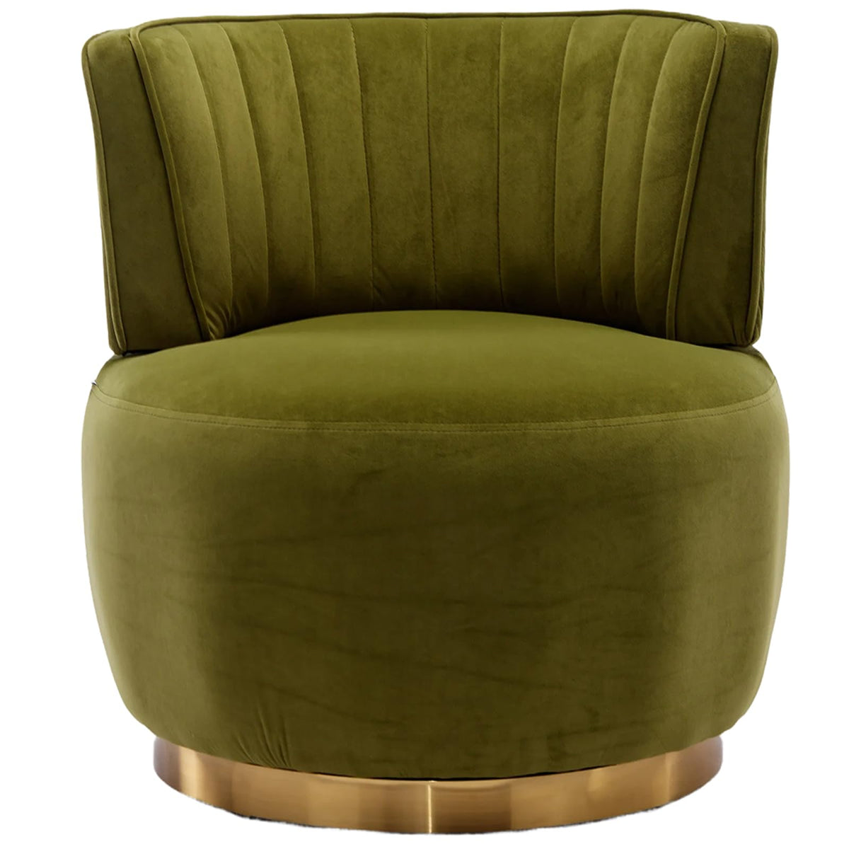 Green Velvet Swivel Barrel Chair N4317