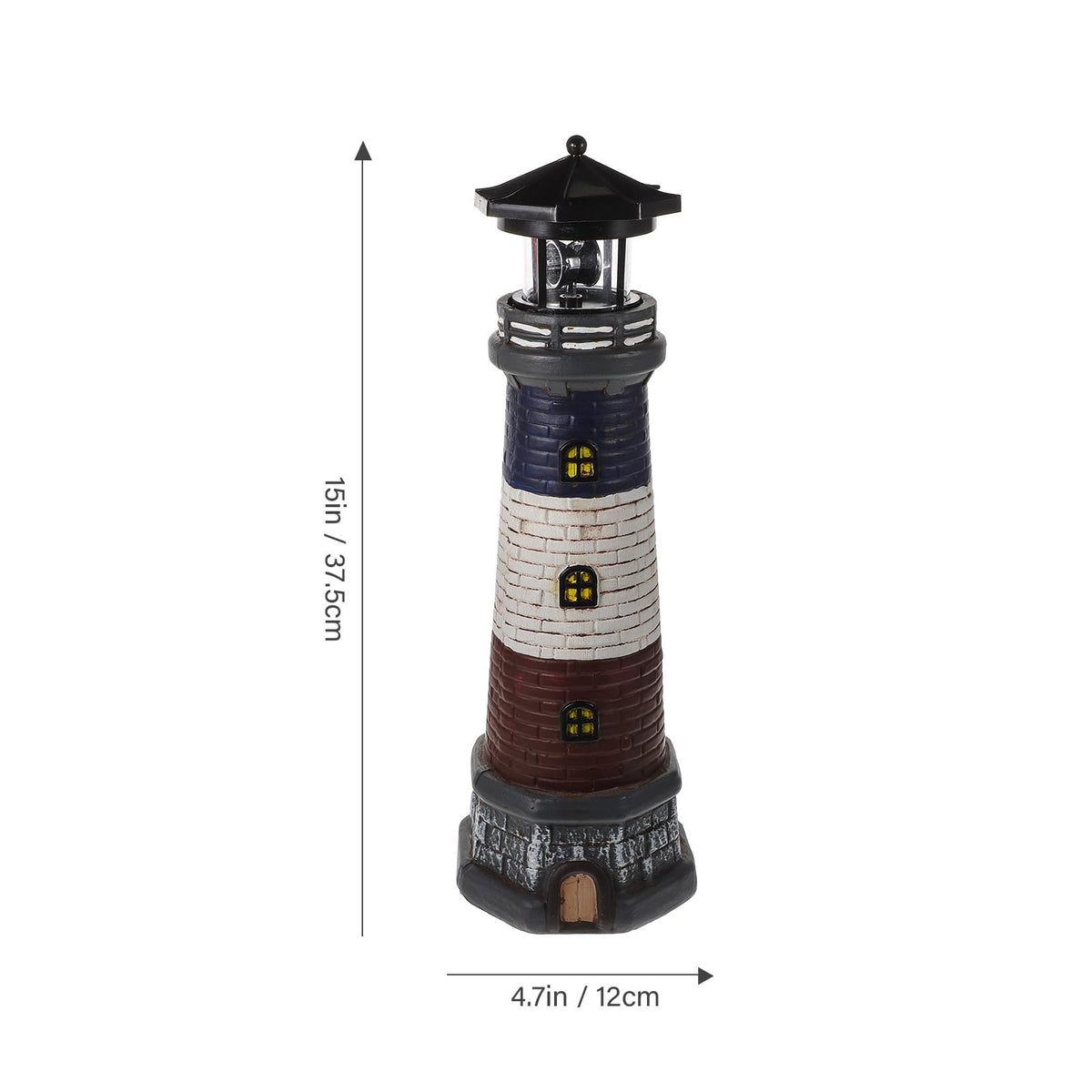 Solar Garden Lighthouse Statue 14.76In Waterproof P564243