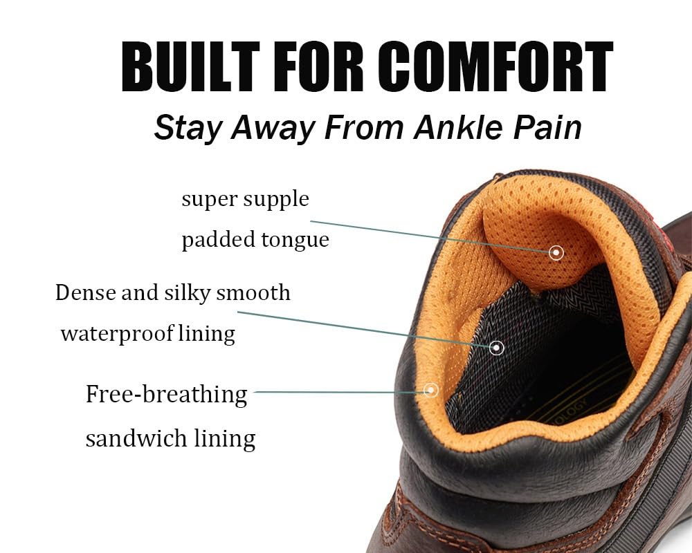 6 Inch Waterproof Leather Work Boots J91598