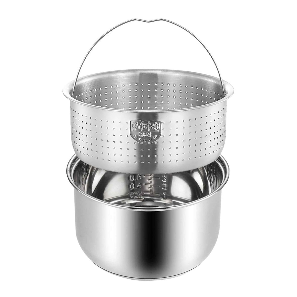 Stainless Steel Rice Cooker Inner Pot with Steamer Basket 3.0L V143833