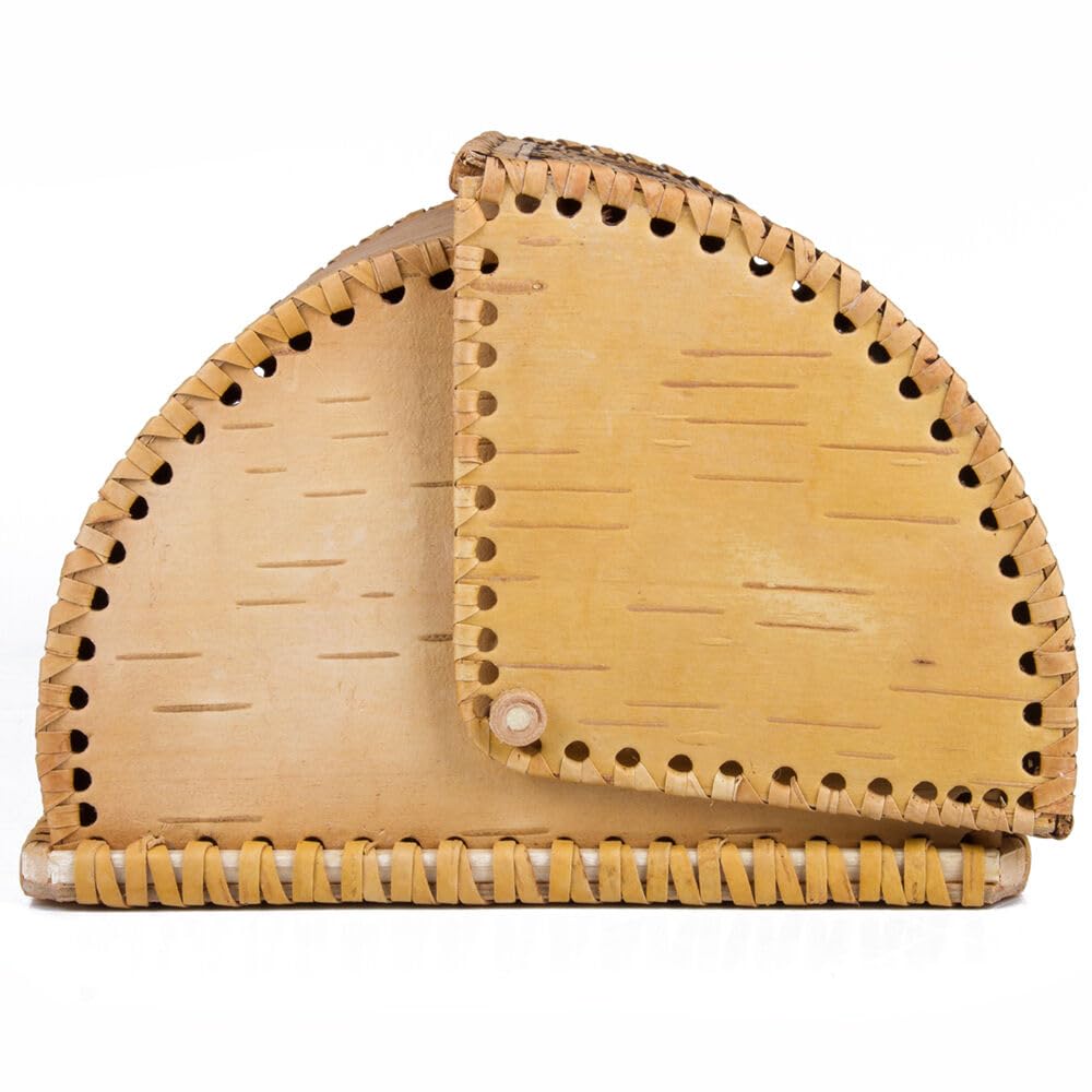 Birds Pattern Birch Bark Bread Box Q328