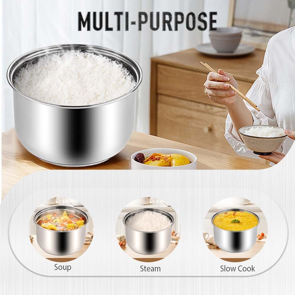 Stainless Steel Rice Cooker Inner Pot with Steamer Basket 3.0L V143833