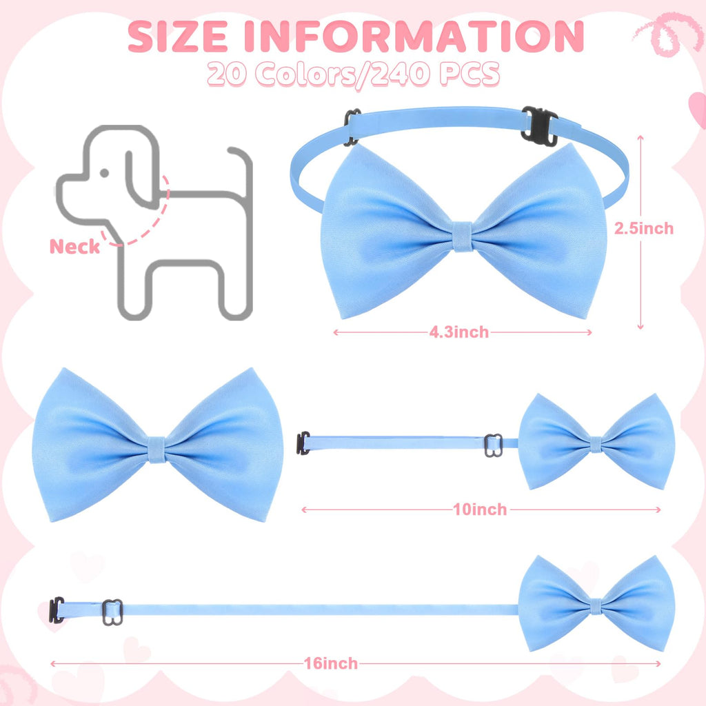 240 Pcs Dog Bow Ties with Adjustable Collar P160230