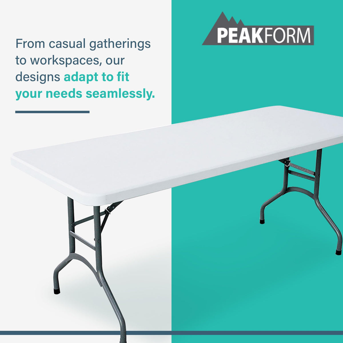 White 6 Foot Folding Multipurpose Table J71785