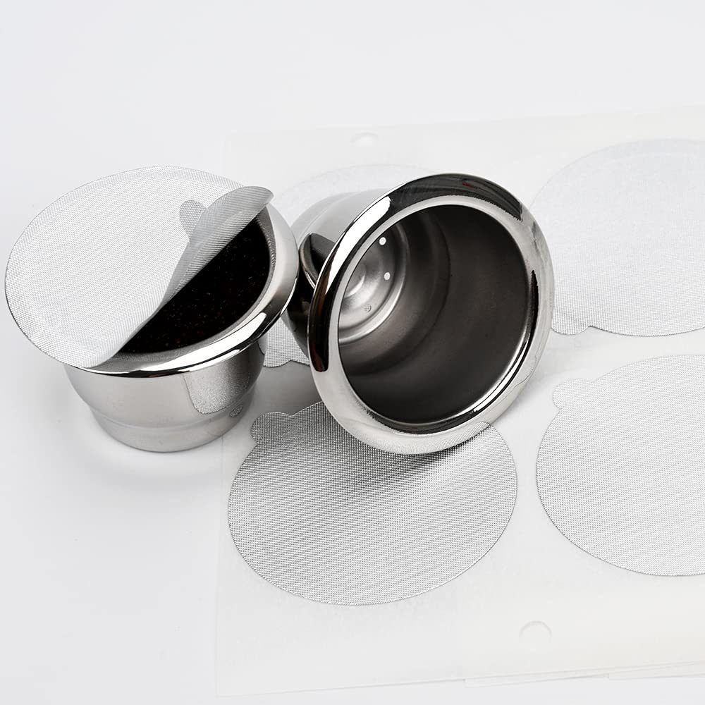 Reusable Stainless Steel Espresso Capsules 6 Cups 200 Lids Z661