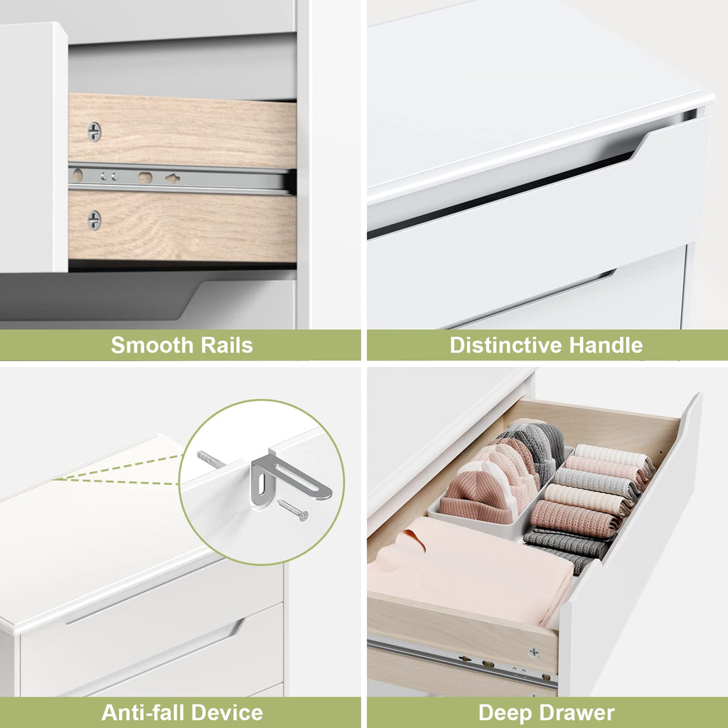 White 4 Drawer Dresser Z8188