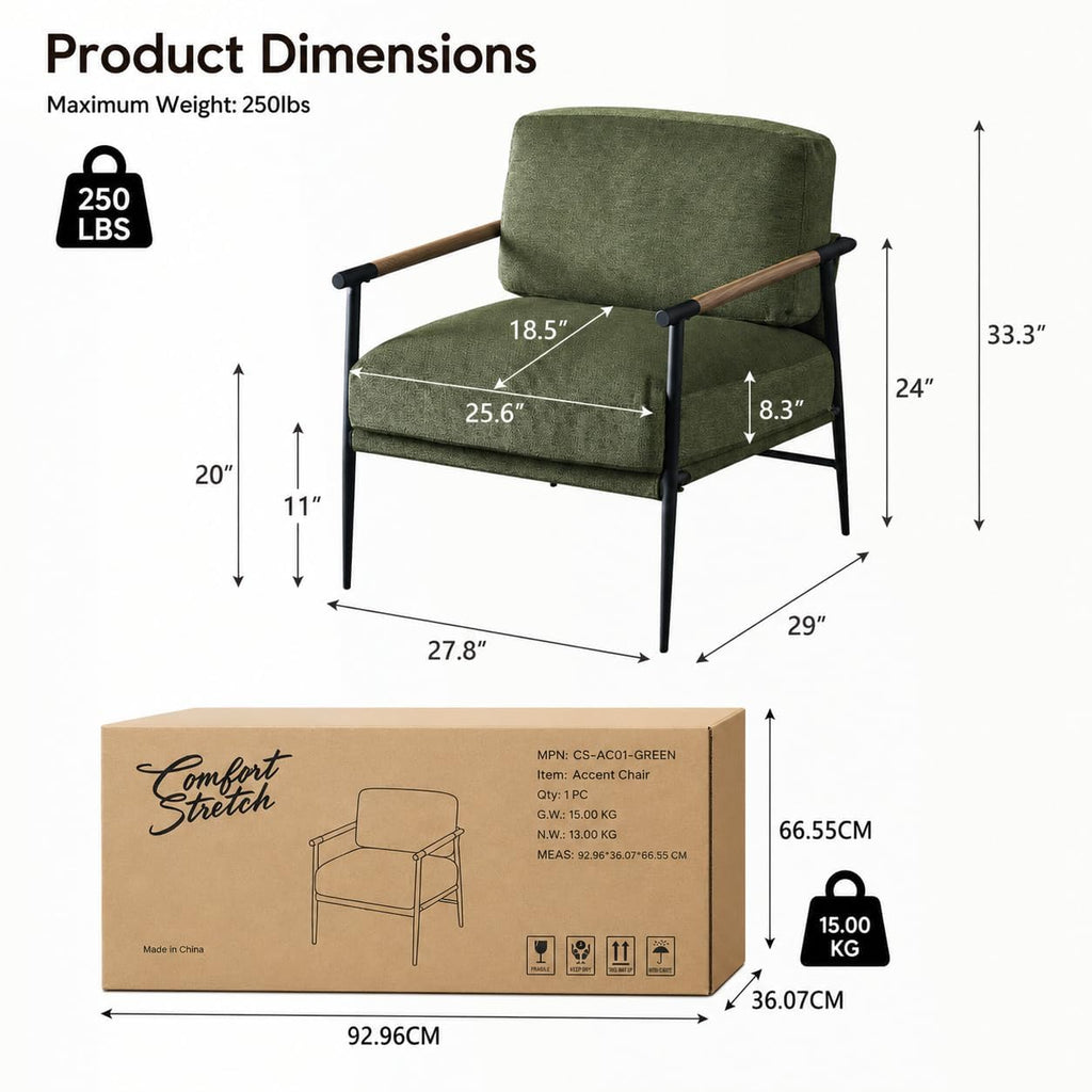 Green Chenille Accent Chair Set of 2 X243646
