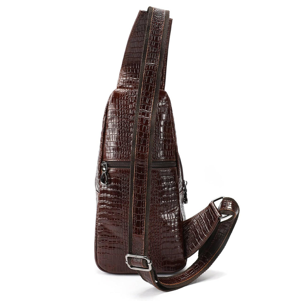 Crocodile Leather Sling Bag with Leather Strap L496999