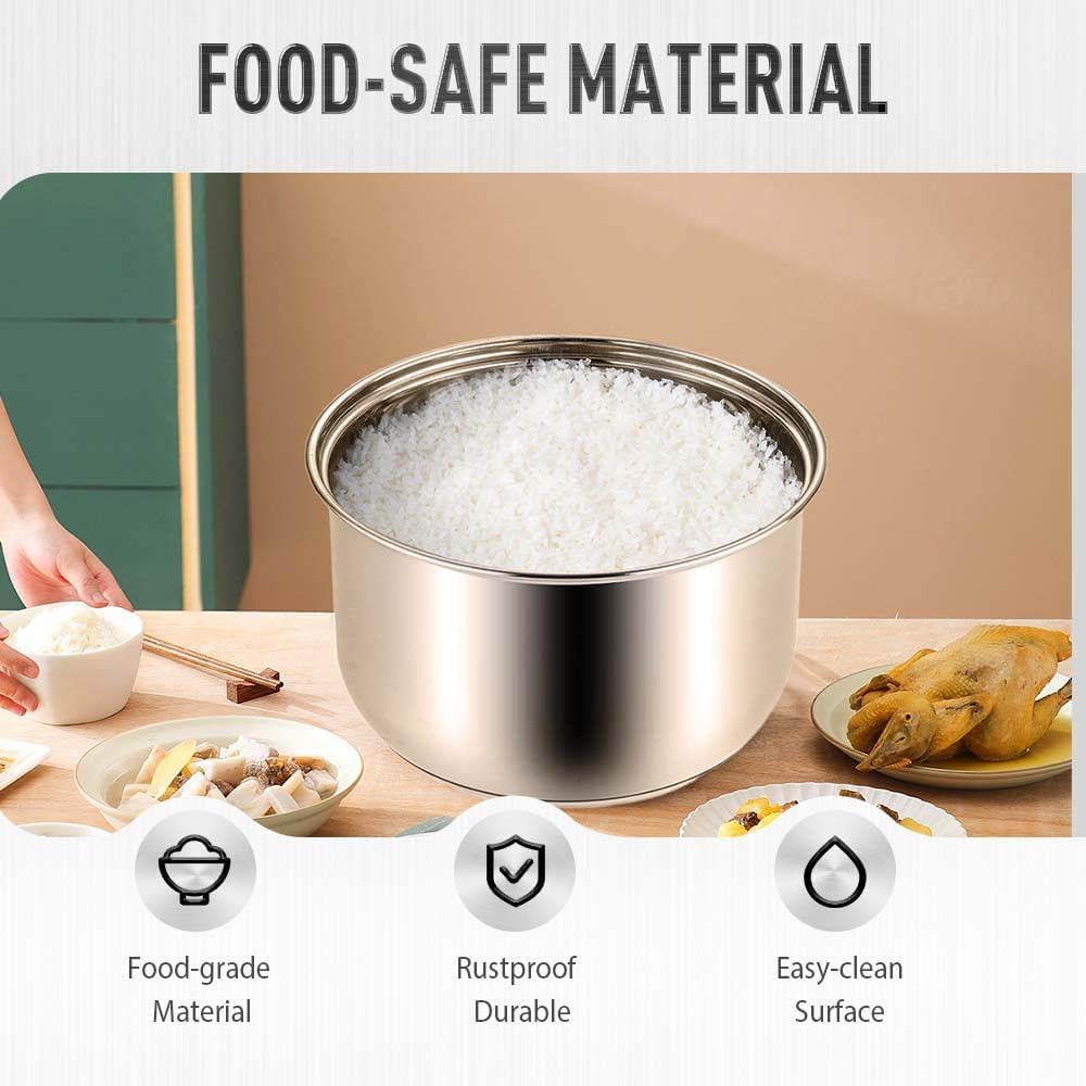 Stainless Steel Rice Cooker Inner Pot with Steamer Basket 3.0L V143833