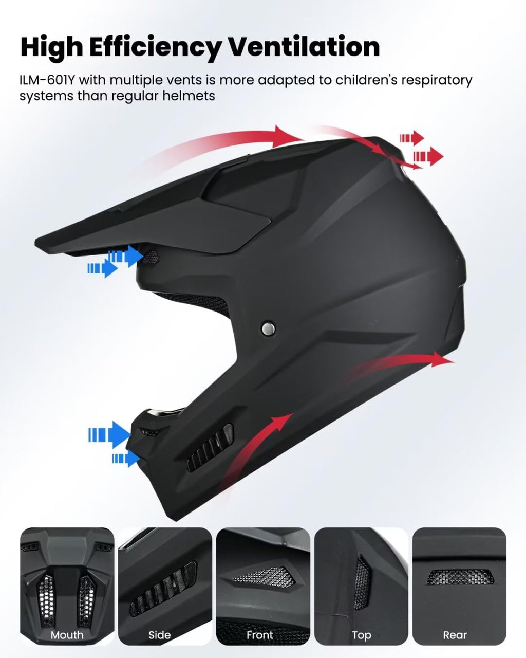 Kids Youth Full Face Dirt Bike Helmet J804