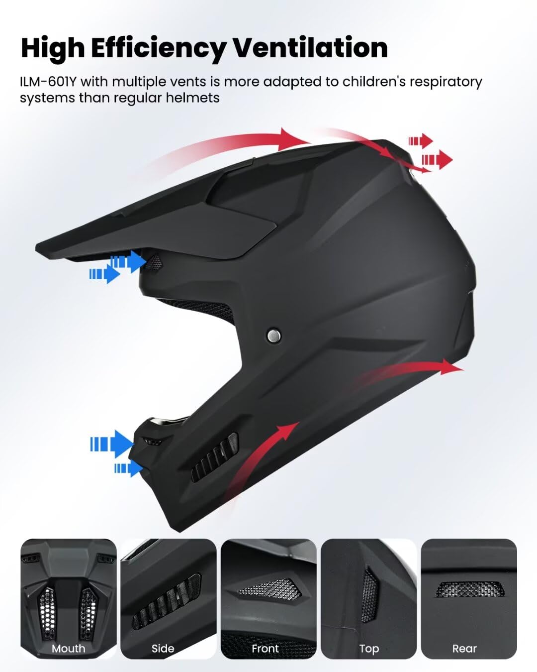 Kids Youth Full Face Dirt Bike Helmet J804