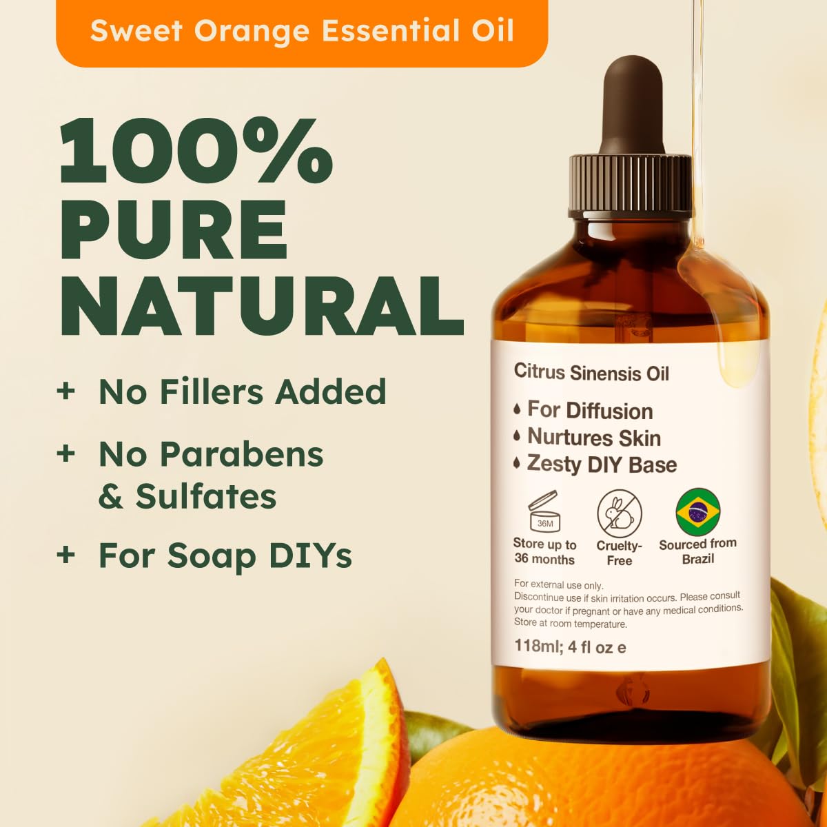 Lavender & Orange Essential Oil Set 2x4 fl oz B2766
