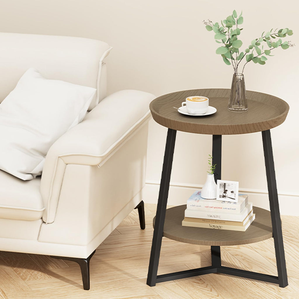 Round 2 Tier End Table with Storage Shelf C454126