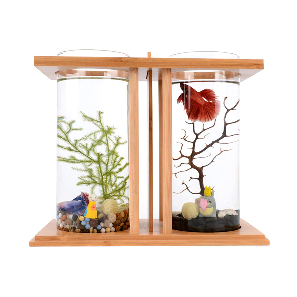 Bamboo Desktop Aquarium with LED Light D349