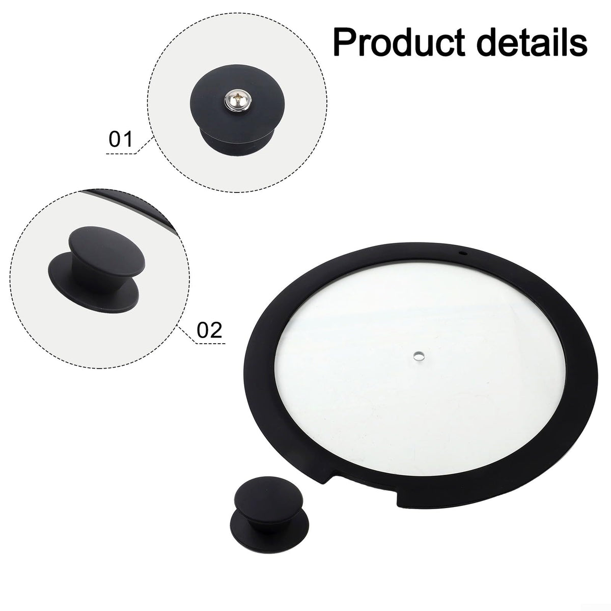 Silicone Pot Lid With Tempered Glass Z852