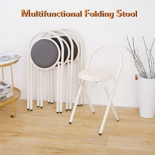 18in Padded Folding Stool with Backrest U953447