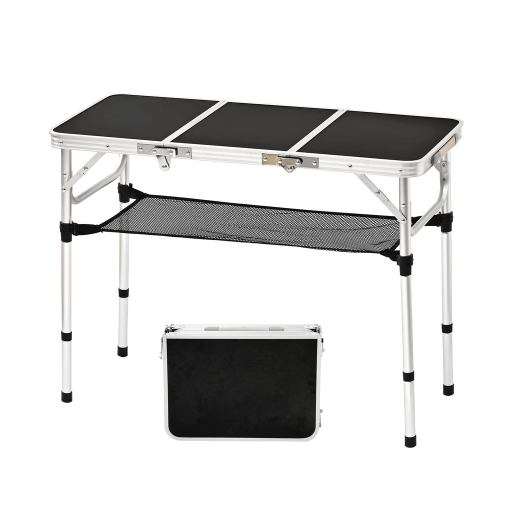 3ft Folding Camping Table with Storage Net J797