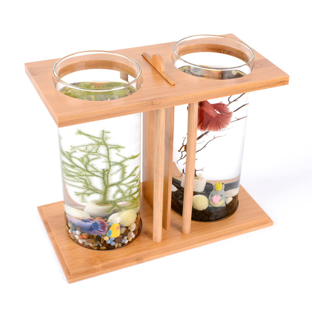 Bamboo Desktop Aquarium with LED Light D349