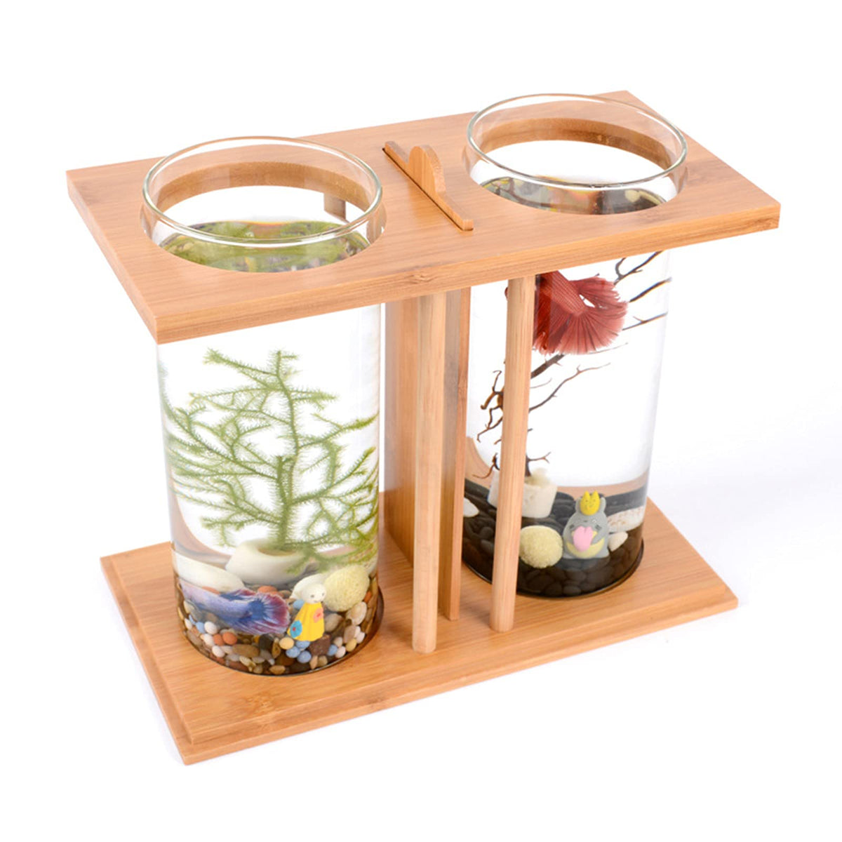 Bamboo Desktop Aquarium with LED Light D349