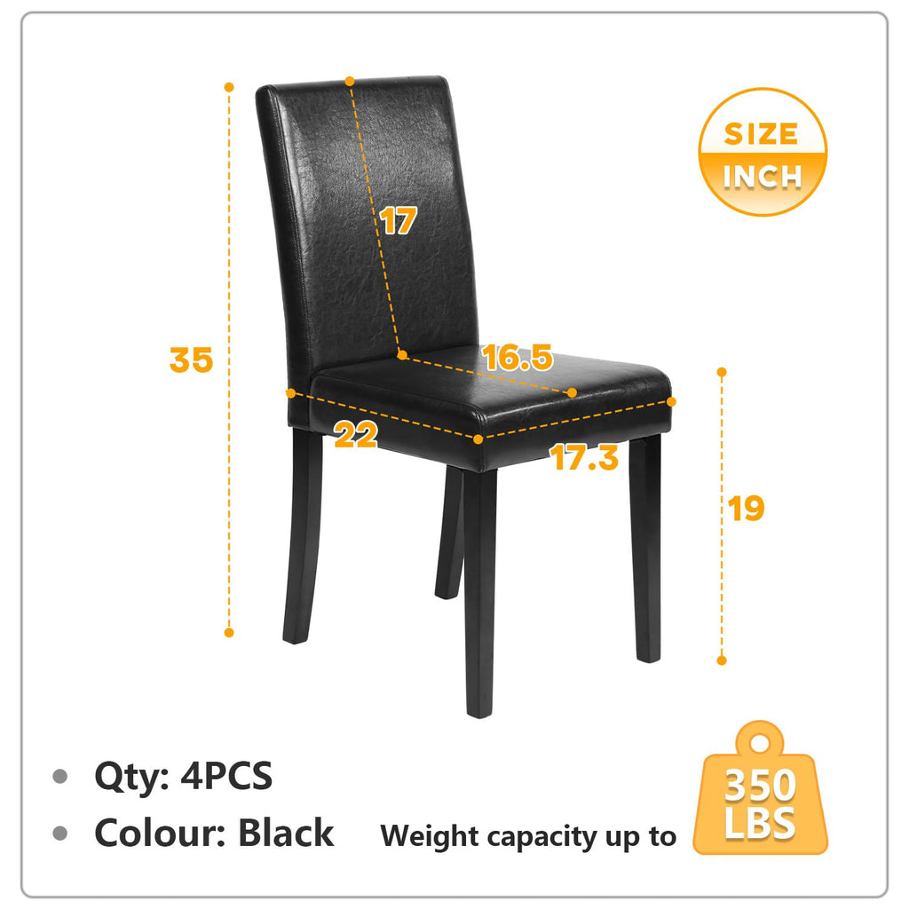 Black Set of 4 Upholstered Dining Chairs R69032