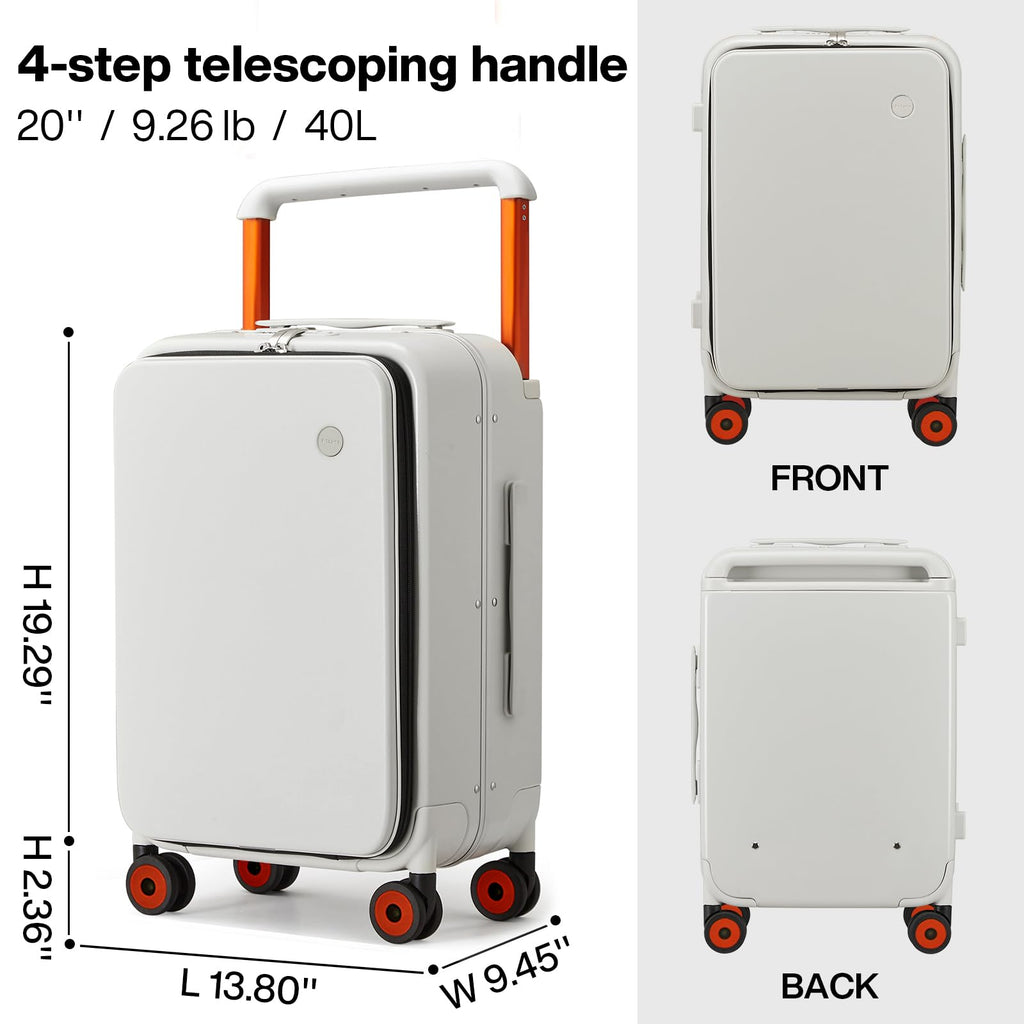 20 Inch Carry On Luggage Aluminum Frame Spinner Wheels U916611