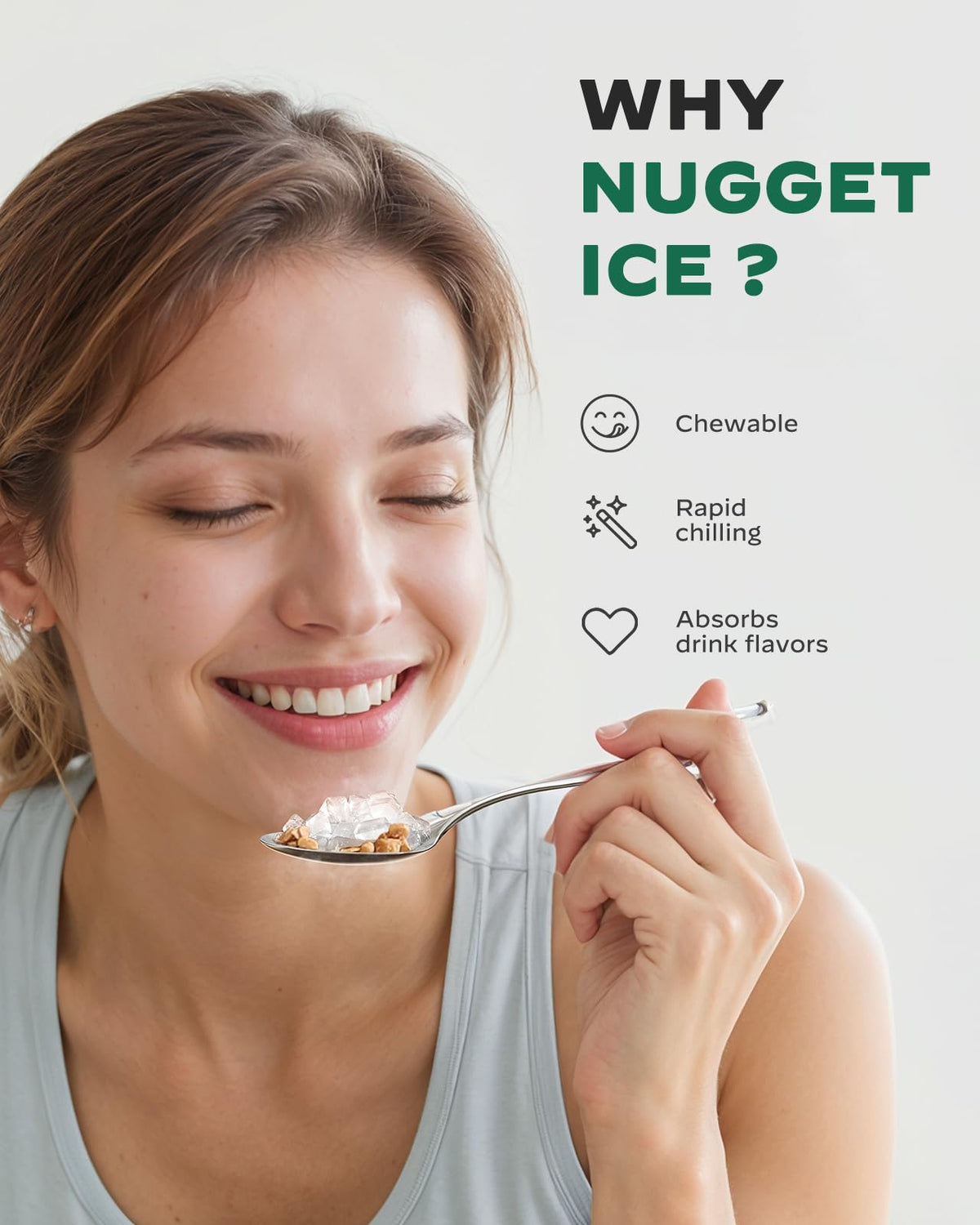 Nugget Pebble Ice Maker Countertop with Self-Cleaning L2993