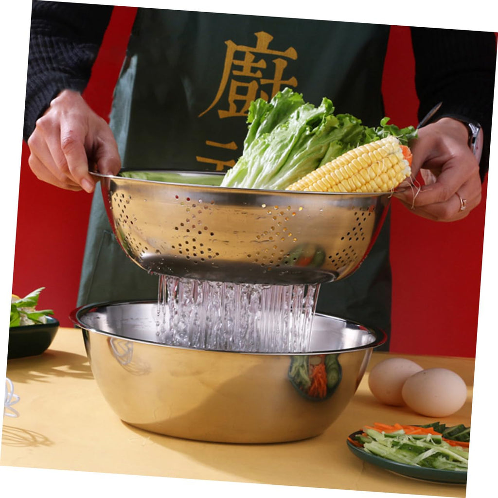 Metal Vegetable Washing Basket Strainer Bowl I269099