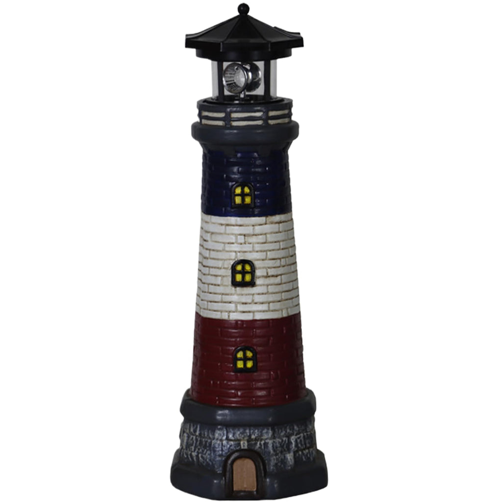 15" Tall Waterproof Resin Lighthouse Lamp with Rotating LED V74425