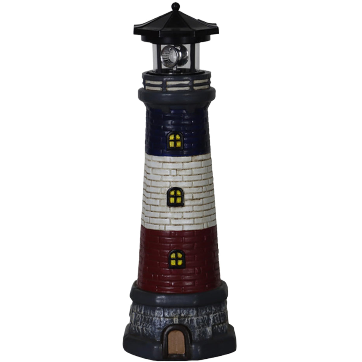 15" Tall Waterproof Resin Lighthouse Lamp with Rotating LED V74425