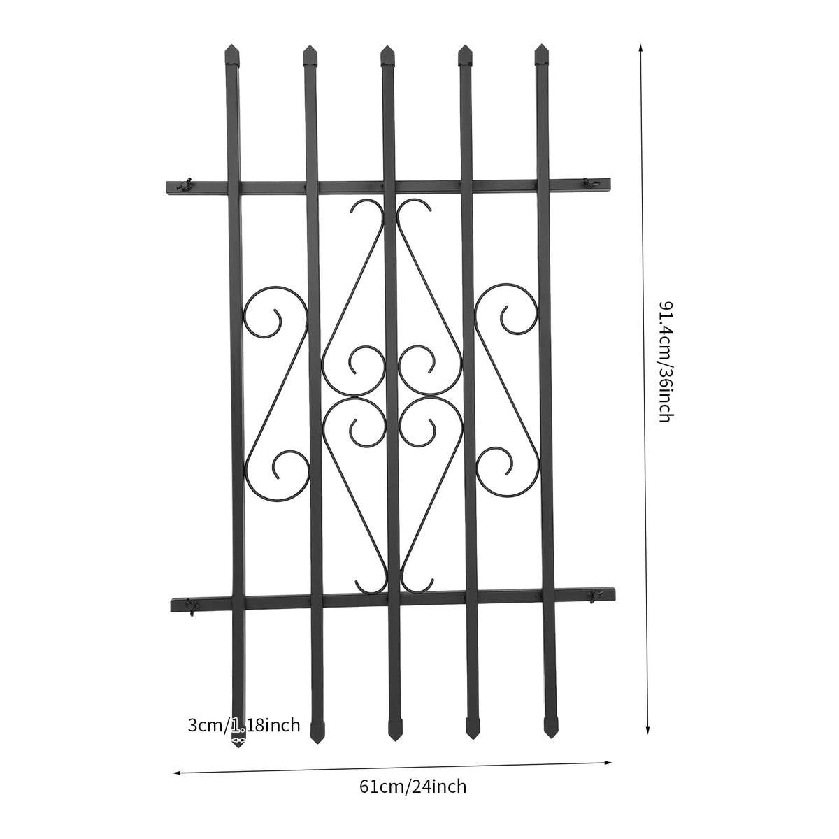 Window Security Bars Rust Resistant 24 x 36in R371450