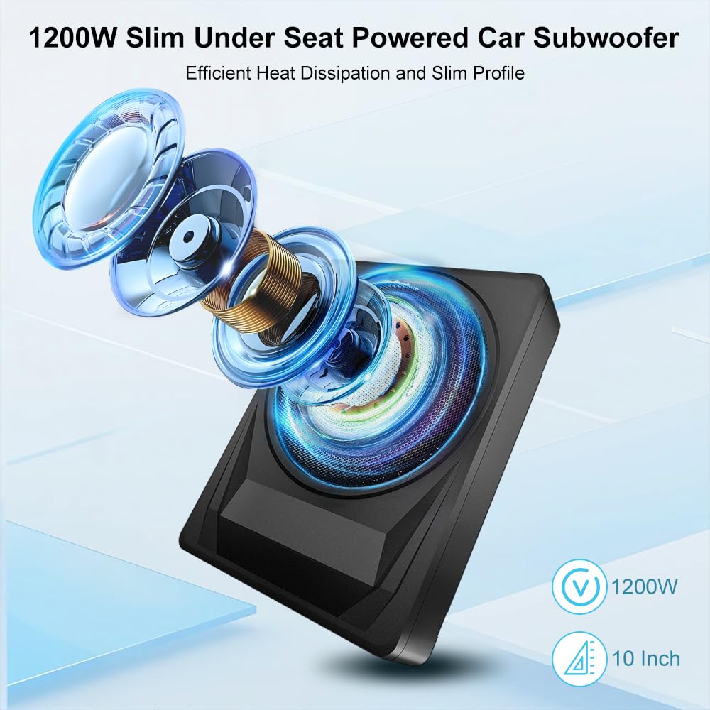1200W 10 Inch Slim Under Seat Car Subwoofer P536747