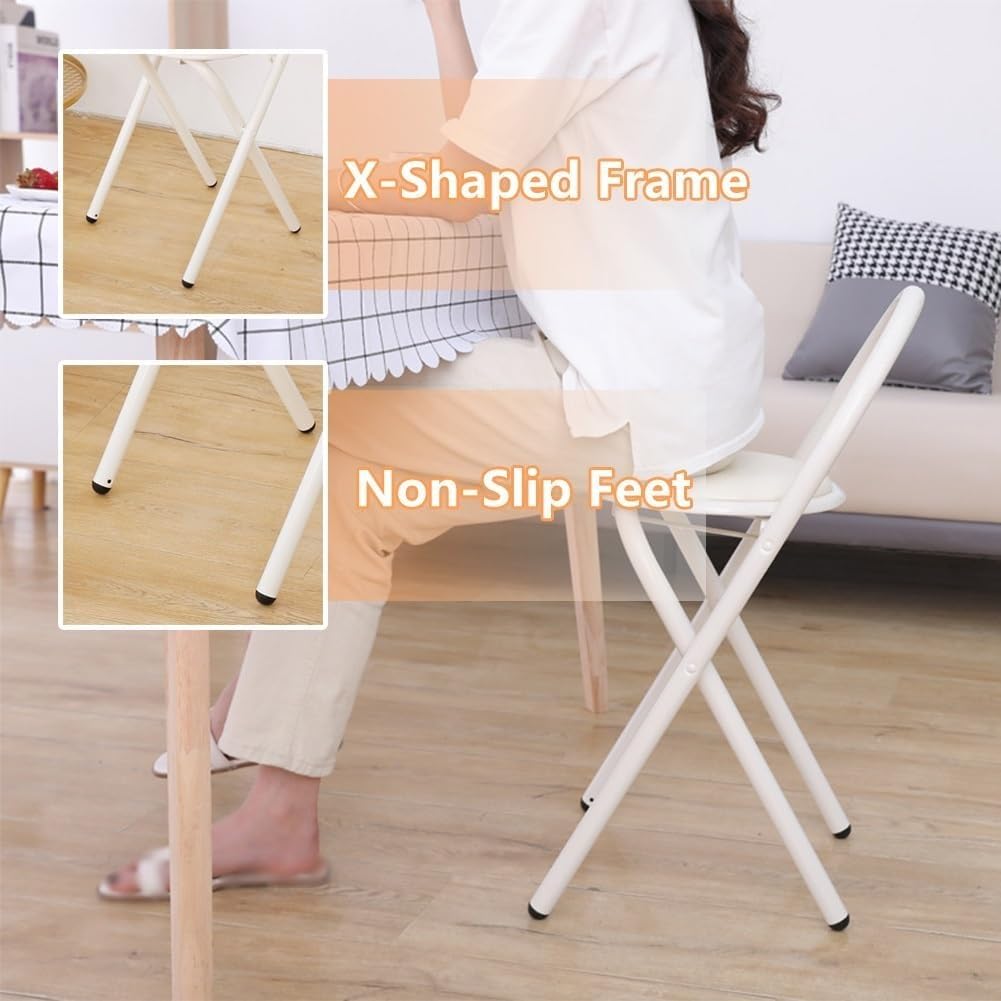 18in Padded Folding Stool with Backrest U953447