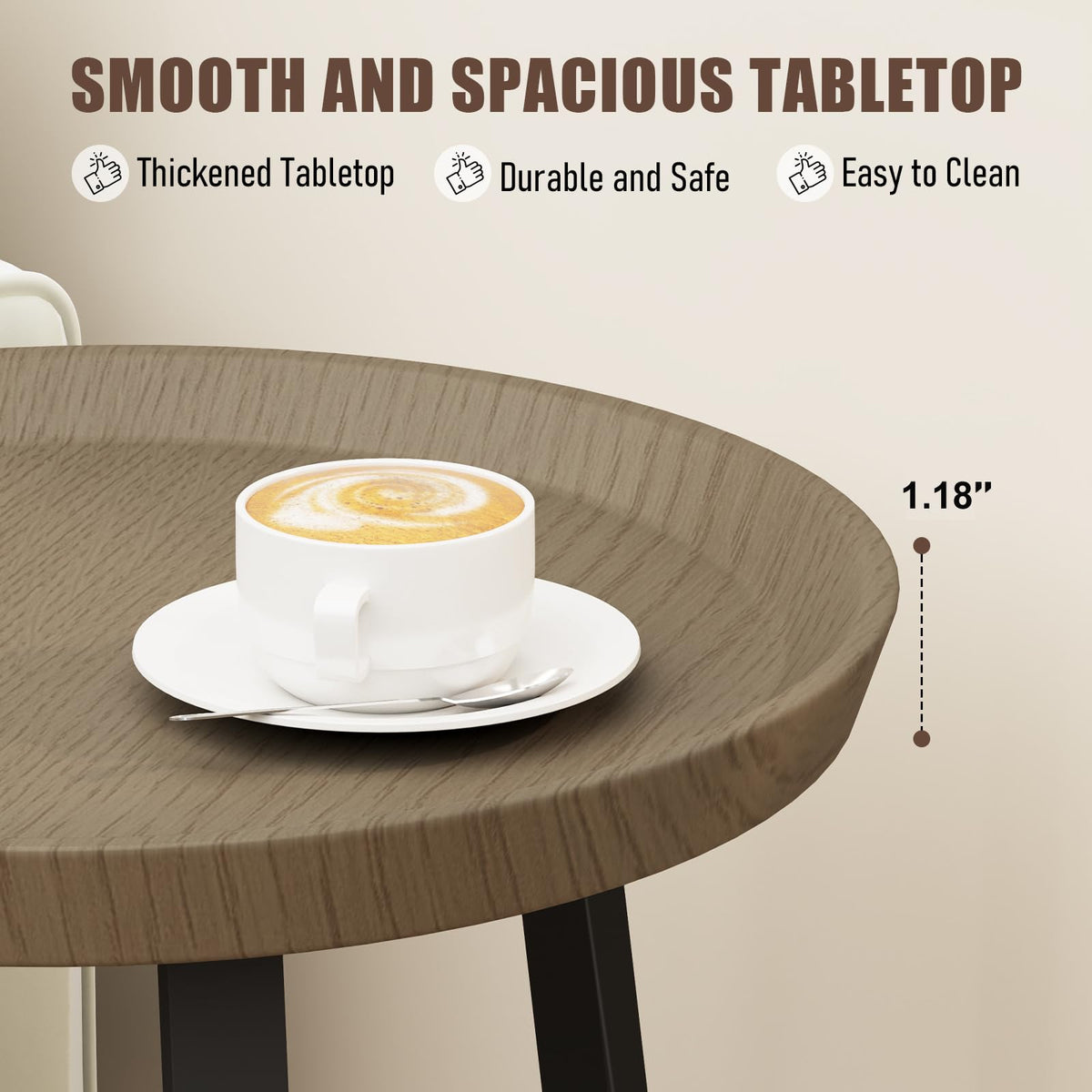 Round 2 Tier End Table with Storage Shelf C454126