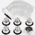 Reusable Stainless Steel Espresso Capsules 6 Cups 200 Lids Z661